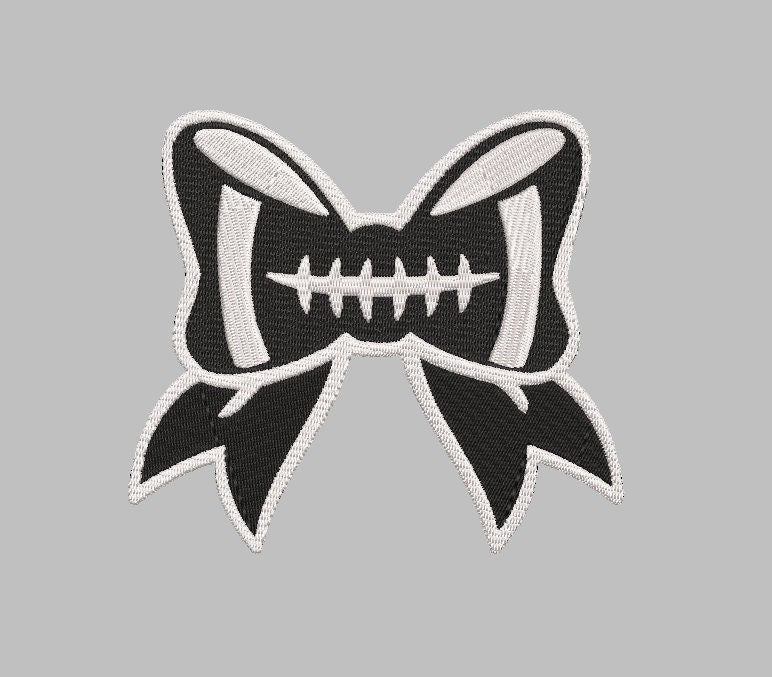Football Hair Bow machine embroidery file design, Girls, Sports Digital File Instant Download 2 sizes to fit 4x4 and 5x7 hoops