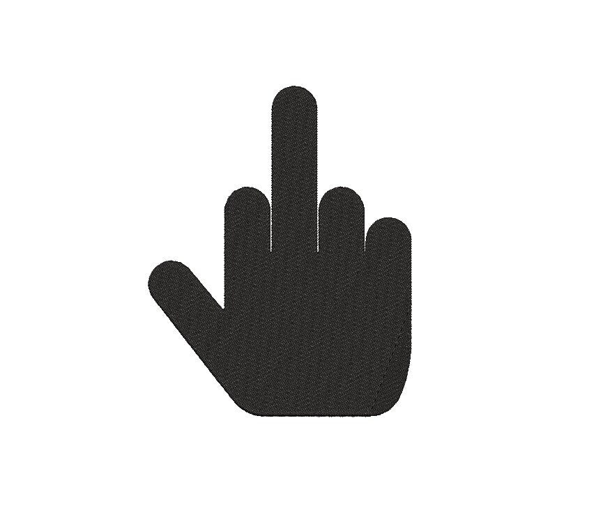 Middle Finger machine embroidery file design, Middle Finger outline, Instant Download 2 Designs, 3 sizes each