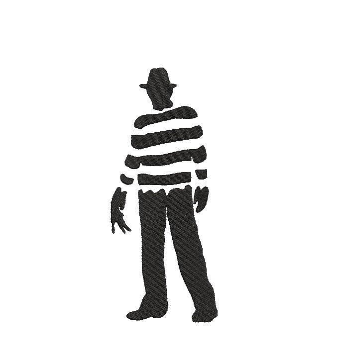 Halloween machine embroidery file design, Freddie Digital File Instant Download 7in and 4in sizes