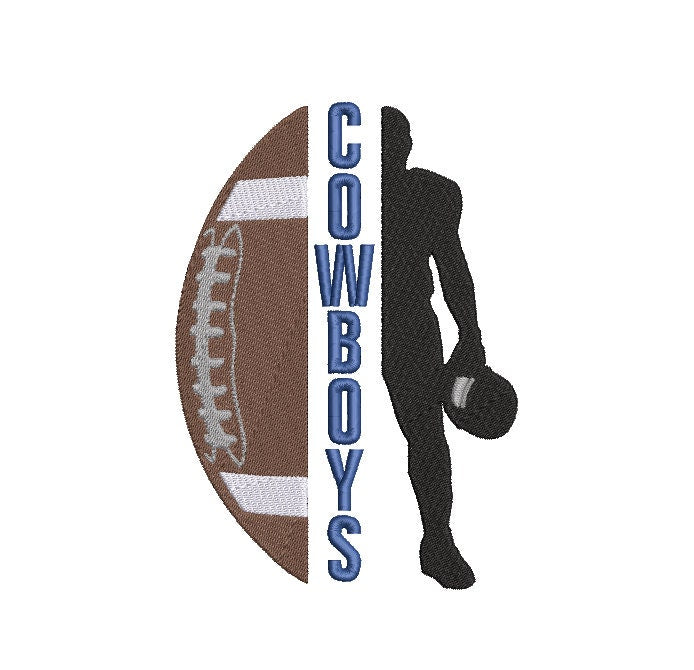 Dallas Cowboys Football machine embroidery file design Cowboys Sports Digital File Instant Download 2 sizes to fit 4x4 and 5x7 hoops