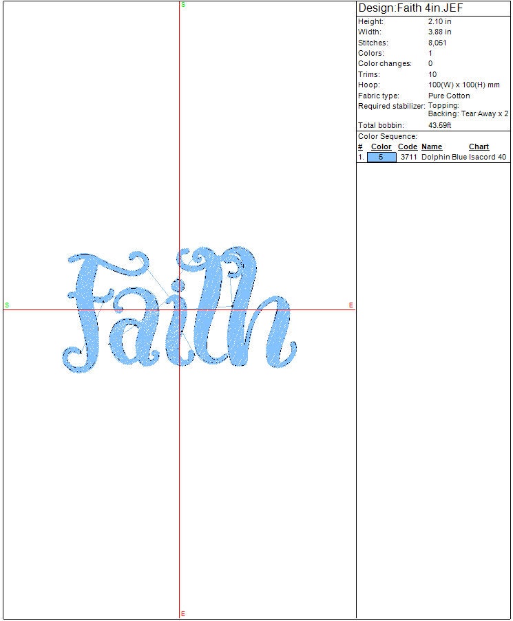 Faith Embroidery Design, Religious, Inspiration Instant Download, Digital Download, 4 sizes
