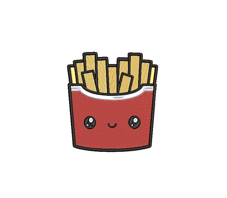 Fries kawaii machine embroidery file, French Fries, digital design, Instant Download