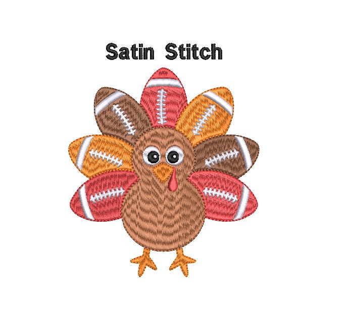 Fall Embroidery Design Football Turkey design, Thanksgiving, Autumn, Holiday, Fall Digital Design, Instant Download