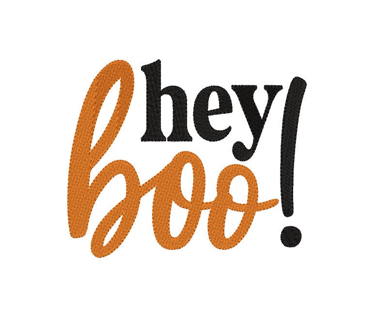 Halloween Hey Boo machine embroidery file design, Digital File Instant Download