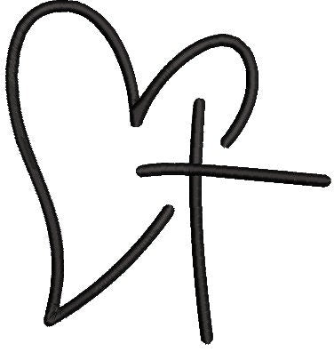 Love Christ, Heart Cross, Embroidery Design, Religious, Instant Download, Digital Download