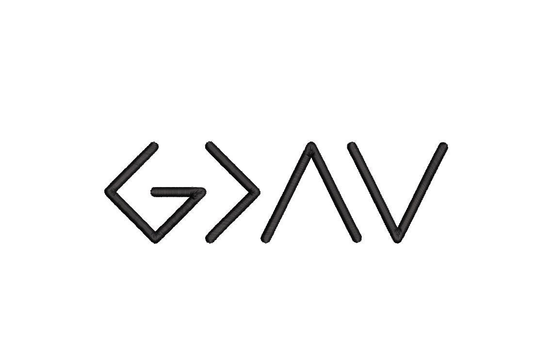 God is Greater than the highs and lows Machine Embroidery Design, Religious, Instant Download, Digital Download