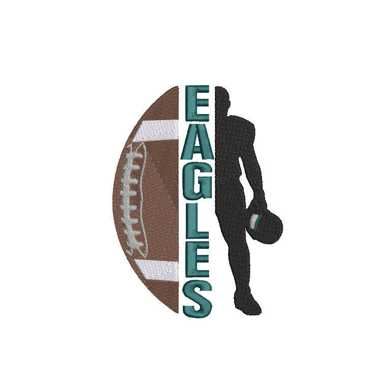 Eagles Football Machine Embroidery Design, Sports Digital File, Instant Download 2 sizes to fit 4x4 and 5x7 hoops