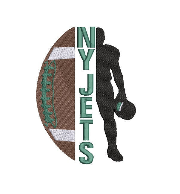 New York Jets Football Machine Embroidery file design NY Sports Digital File Instant Download 2 sizes to fit 4x4 and 5x7 hoops