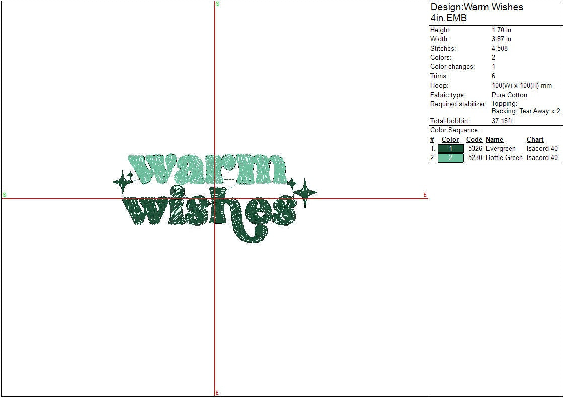 Warm Wishes Christmas Machine Embroidery file design, Holiday Design Digital File Instant Download