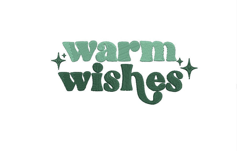 Warm Wishes Christmas Machine Embroidery file design, Holiday Design Digital File Instant Download