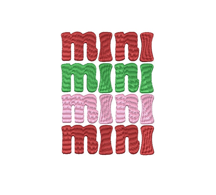 Mini Christmas Embroidery file design, Mini Mama Holiday Digital File Instant Download