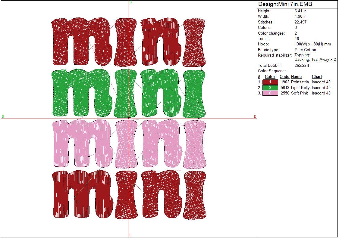 Mini Christmas Embroidery file design, Mini Mama Holiday Digital File Instant Download