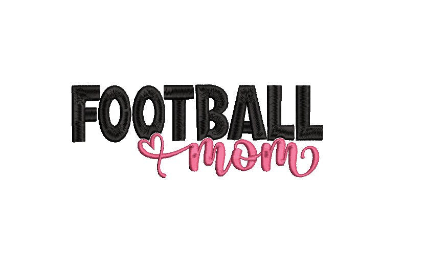 Mom Football Machine Embroidery Design Sports Digital File Instant Download 2 sizes to fit 4x4 and 5x7 hoops