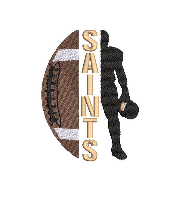 Saints Football machine embroidery file design Sports Digital File Instant Download 2 sizes to fit 4x4 and 5x7 hoops