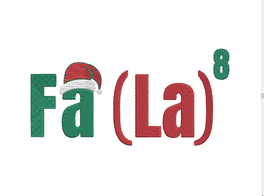 Christmas Machine Embroidery Design, Math Teacher, Christmas Holiday, Fa La La, Digital Design, Instant Download, 4x4 and 5x7 hoops