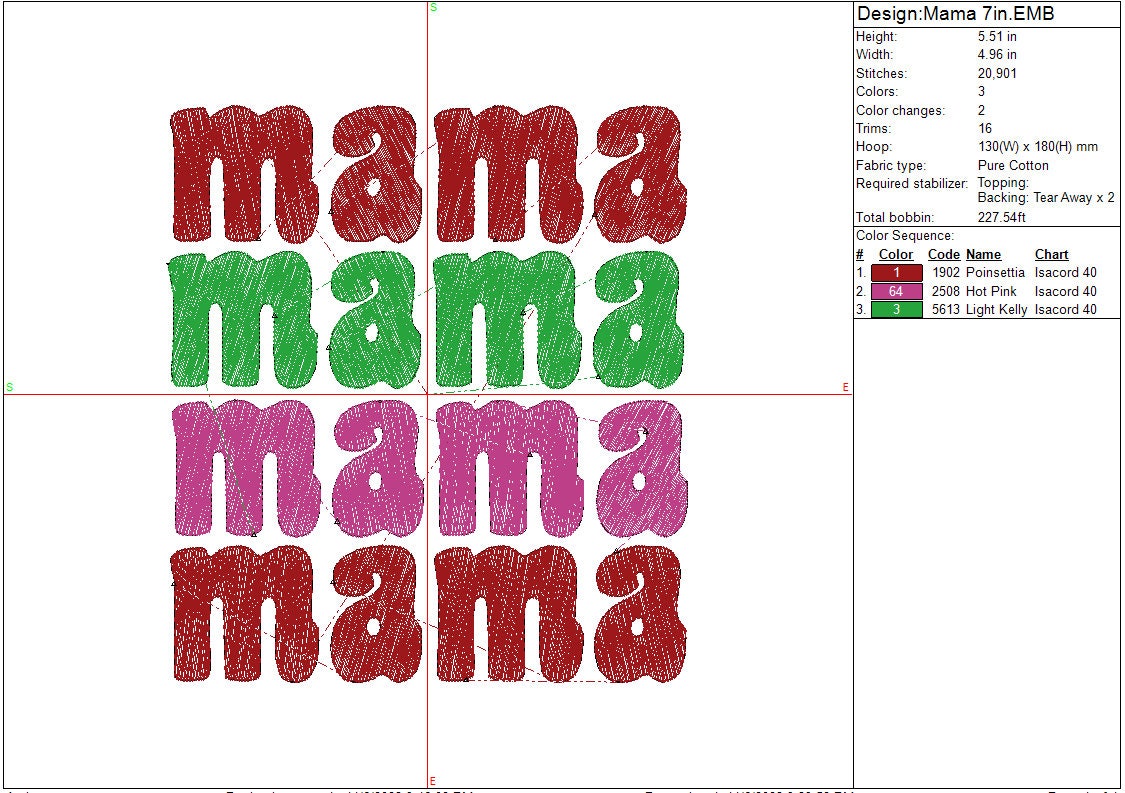 Mama Christmas Embroidery file design, Holiday Digital File Instant Download