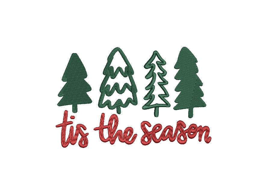 Tis The Season Machine Embroidery file design, Separated Hands Christmas Holiday Digital File Instant Download