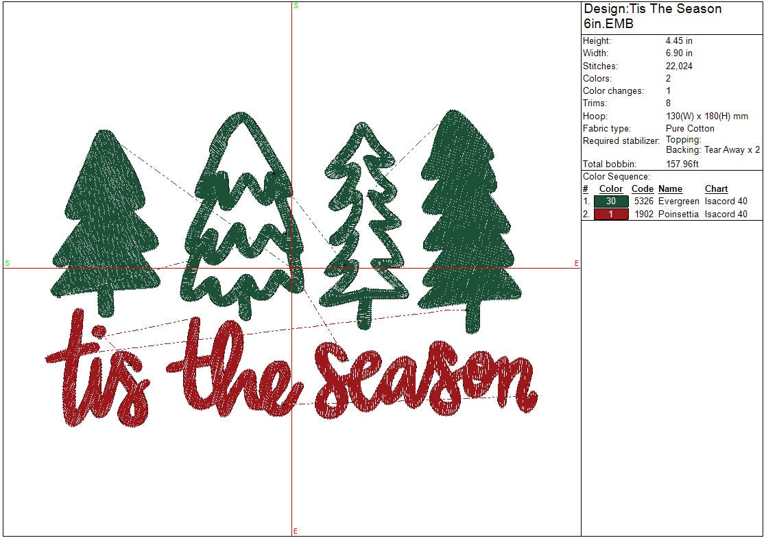 Tis The Season Machine Embroidery file design, Separated Hands Christmas Holiday Digital File Instant Download