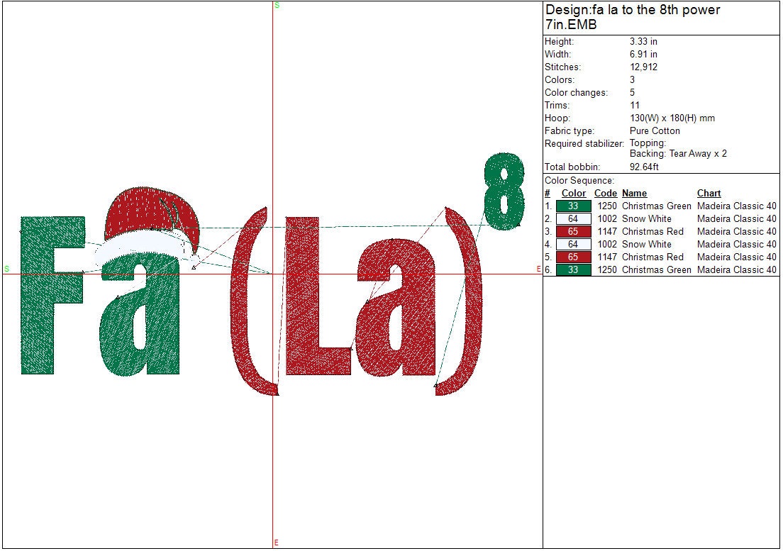 Christmas Machine Embroidery Design, Math Teacher, Christmas Holiday, Fa La La, Digital Design, Instant Download, 4x4 and 5x7 hoops