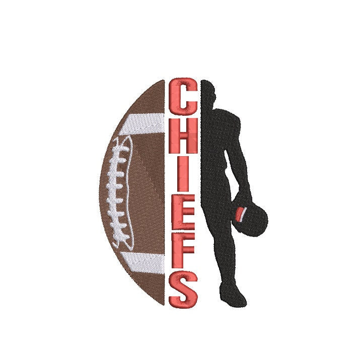 Kansas City Chiefs Football Machine Embroidery design, Sports Digital File, Instant Download 2 sizes to fit 4x4 and 5x7 hoops