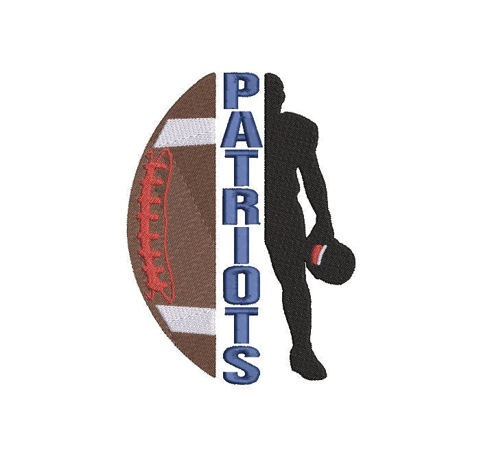 New England Patriots Football Machine Embroidery design, Sports Digital File, Instant Download 2 sizes to fit 4x4 and 5x7 hoops