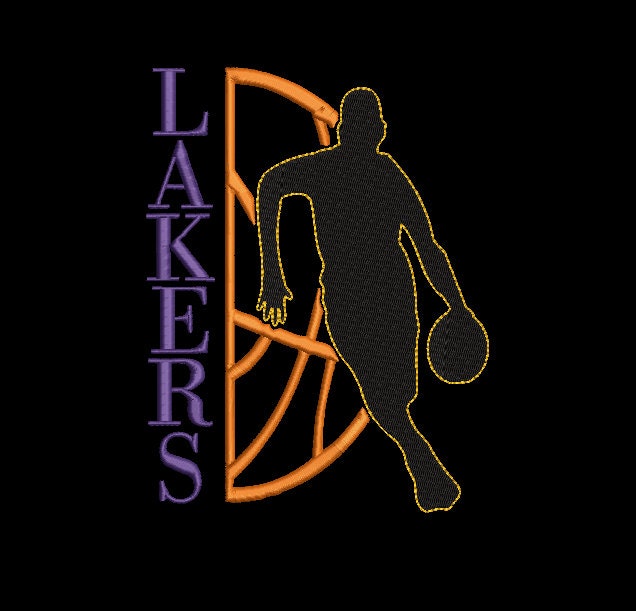 LA Lakers Basketball Machine Embroidery design, Sports Digital File, Instant Download 2 sizes to fit 4x4 and 5x7 hoops