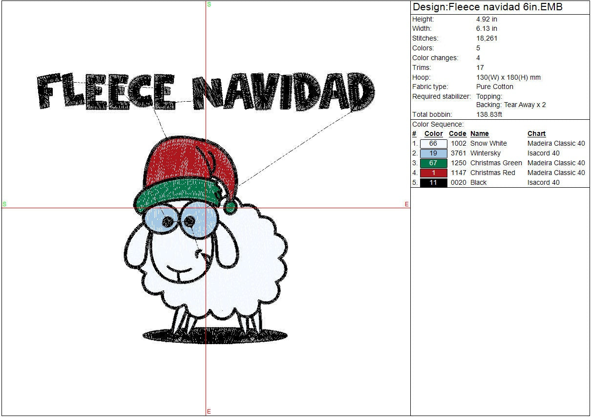 Christmas Machine Embroidery file design, Funny Christmas, Fleece Navidad Holiday Digital File Instant Download 6in