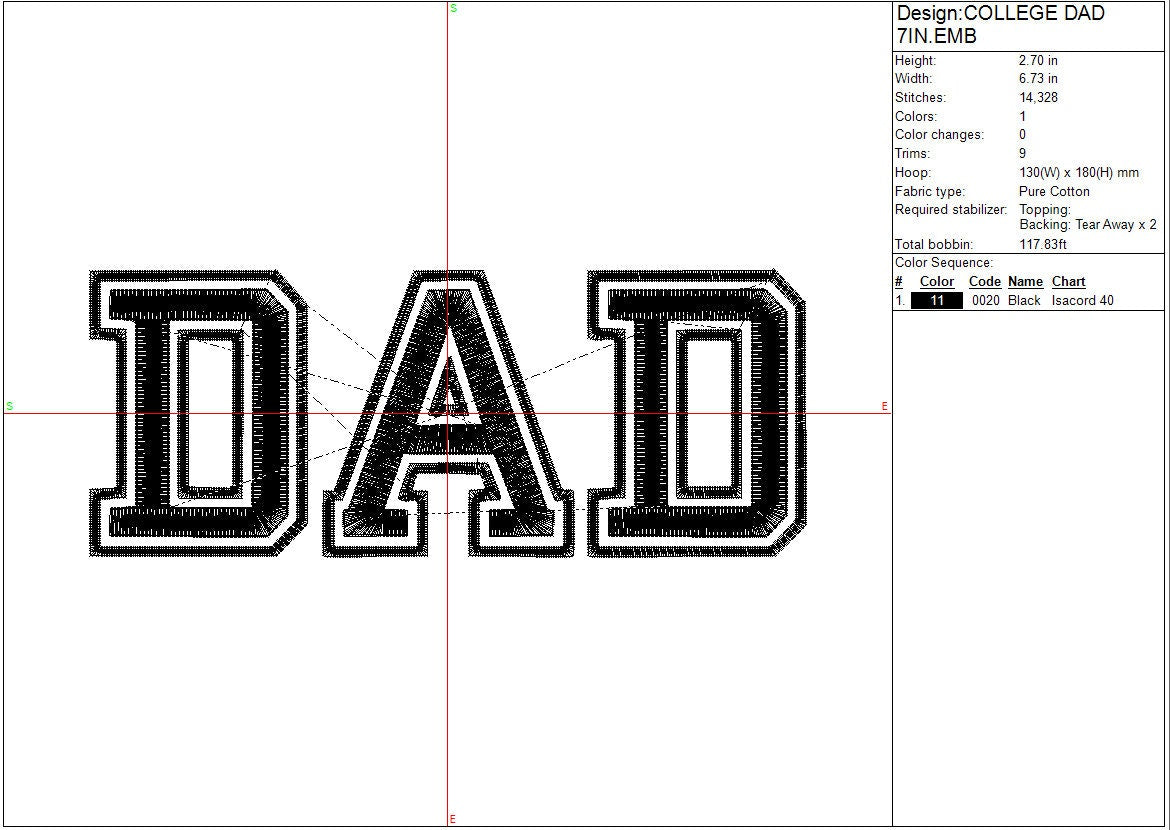 Dad University machine Embroidery Design, Father's Day, College font, Digital File Instant Download 4in and 7in