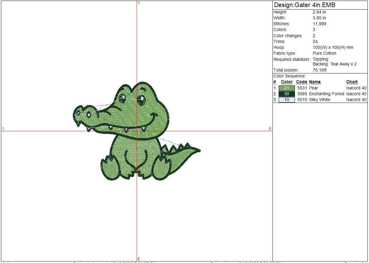 Safari Alligator Embroidery design, Animals, Kids, Boys, Girls Digital File, Instant Download