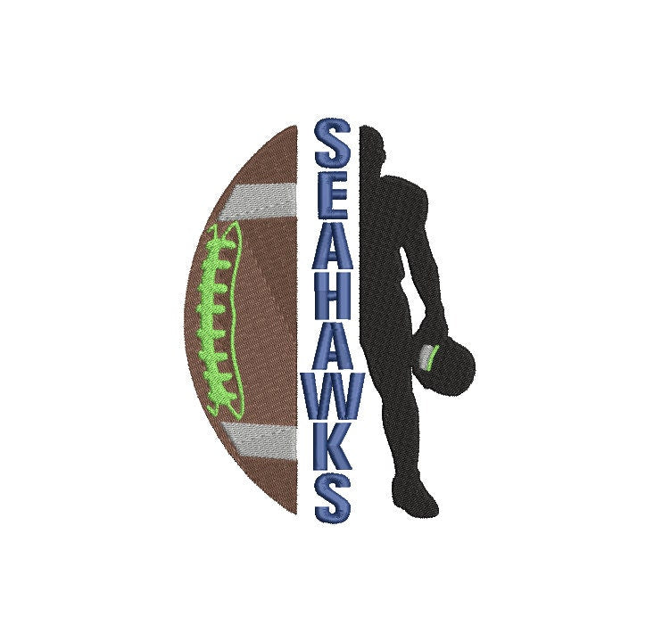 Seattle Seahawks Football Machine Embroidery design, Sports Digital File, Instant Download 2 sizes to fit 4x4 and 5x7 hoops