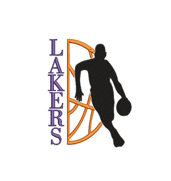 LA Lakers Basketball Machine Embroidery design, Sports Digital File, Instant Download 2 sizes to fit 4x4 and 5x7 hoops