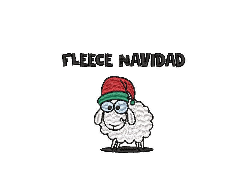Christmas Machine Embroidery file design, Funny Christmas, Fleece Navidad Holiday Digital File Instant Download 6in