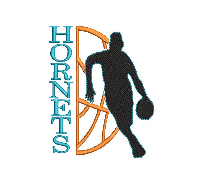Charlotte Hornets Basketball Machine Embroidery design, Sports Digital File, Instant Download 4in, 6in, and 10in