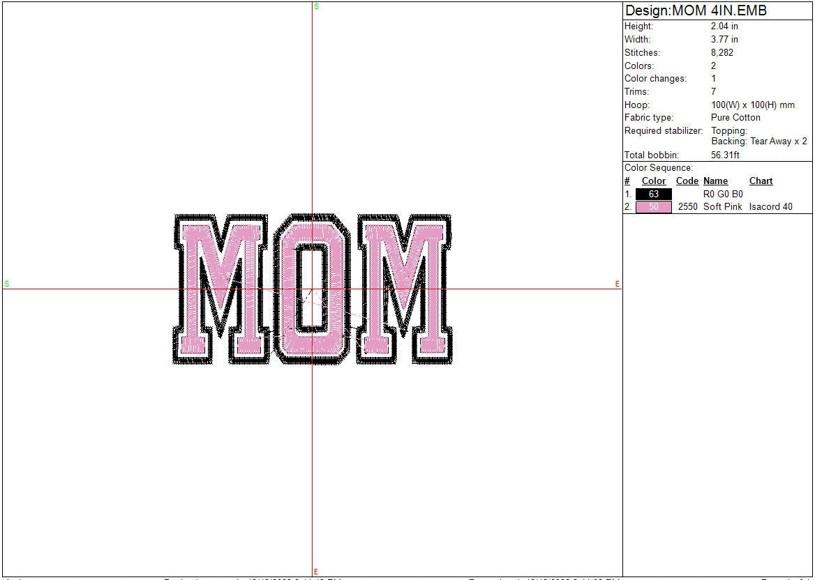 Mom University machine Embroidery Design, Mother's Day, College font, Digital File Instant Download 4in and 7in