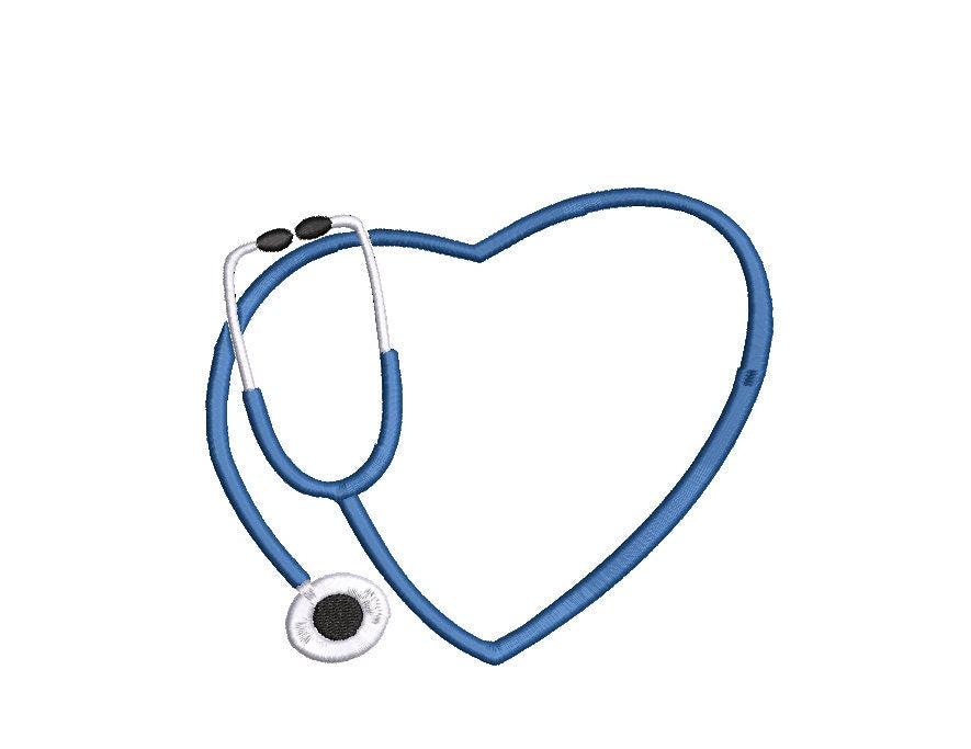Stethoscope machine embroidery design, Nurse, Doctor Digital File, Instant Download 2 Sizes