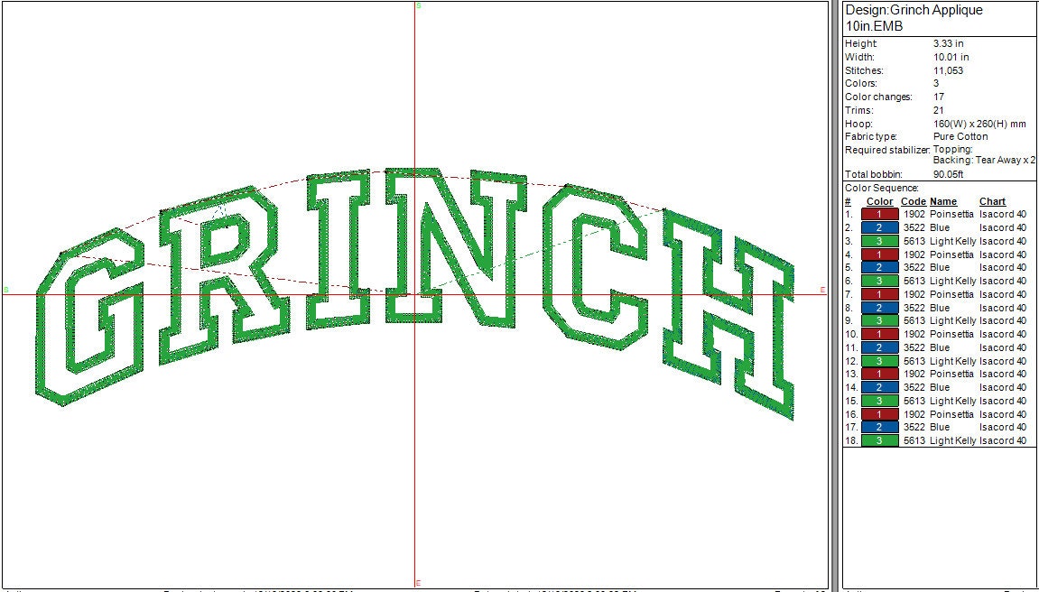 Grinch Applique University Font Machine Embroidery Design, Christmas Holiday Digital Design, Instant Download, 10in