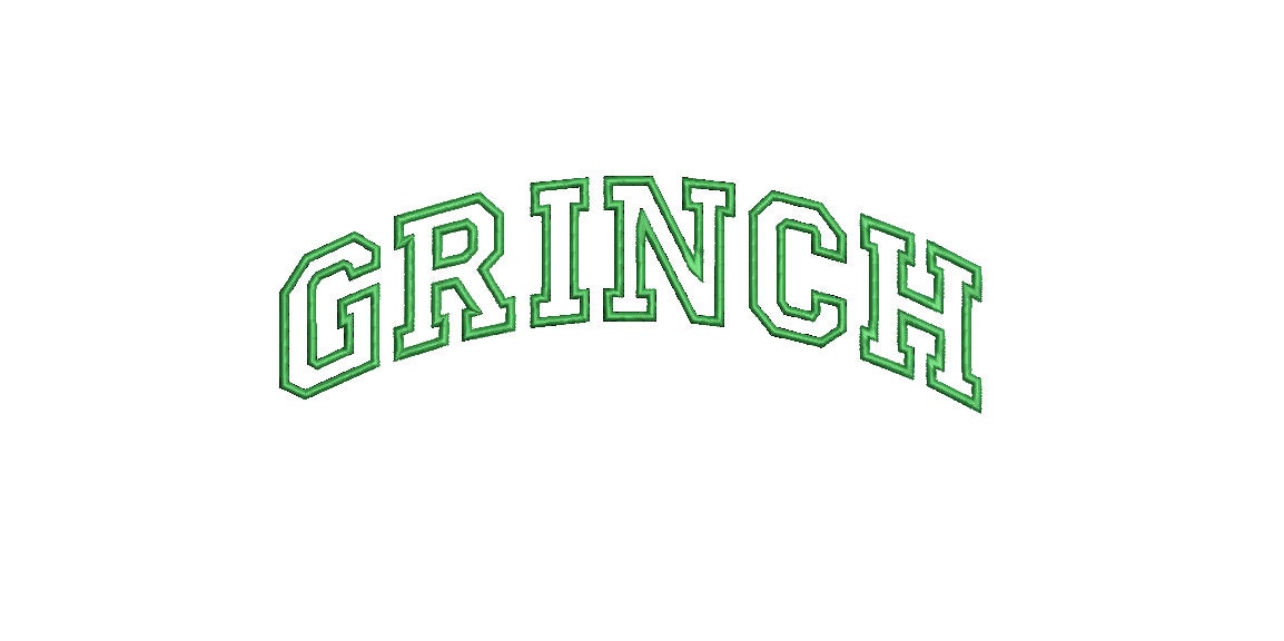 Grinch Applique University Font Machine Embroidery Design, Christmas Holiday Digital Design, Instant Download, 10in
