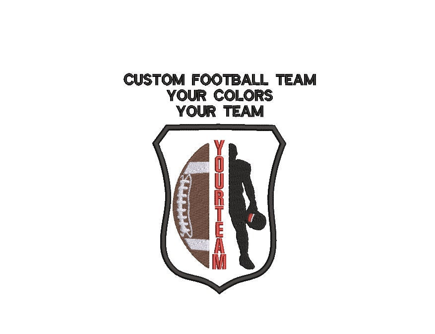 Custom Football Embroidery Applique Digitizing, Custom Digitizing, Embroidery Designs, Embroidery Logo Design.