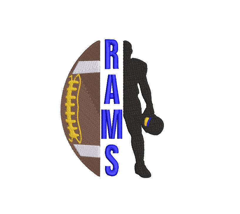 Rams Football Machine Embroidery file design Sports Digital File Instant Download 2 sizes to fit 4x4 and 5x7 hoops