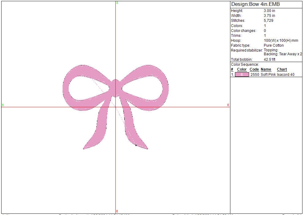 Bow machine embroidery design, Girls Bows, Digital File Instant Download 5 sizes