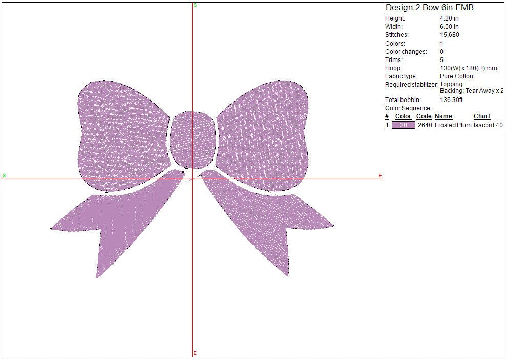 Bowtie machine embroidery design, Girls Bows, Digital File Instant Download 5 sizes