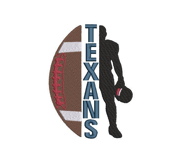 Houston Texans Football Machine Embroidery design, Sports Digital File, Instant Download 2 sizes to fit 4x4 and 5x7 hoops