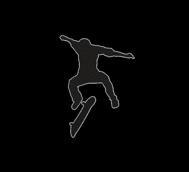 Skate Board Machine Embroidery file design Sports Digital File Instant Download 3 sizes, 4in, 7in, 10in