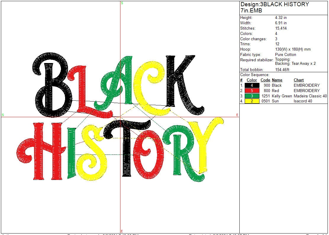Black History Month Machine embroidery design, Digital File, Instant Download 4in, 7in and 10in