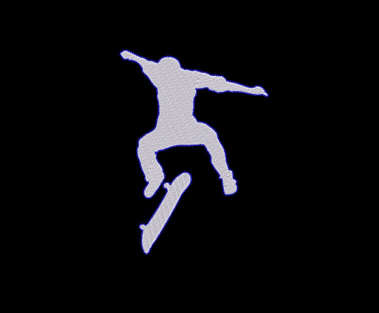 Skate Board Machine Embroidery file design Sports Digital File Instant Download 3 sizes, 4in, 7in, 10in