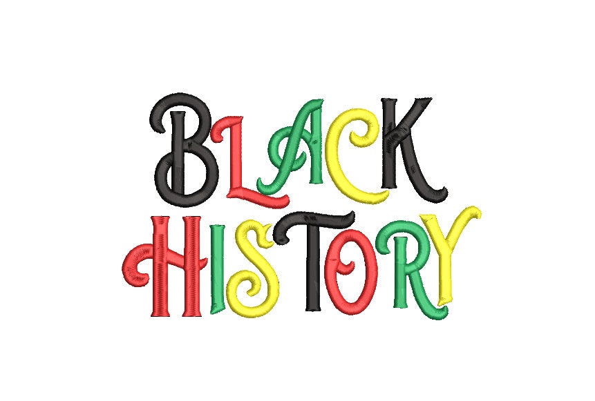 Black History Month Machine embroidery design, Digital File, Instant Download 4in, 7in and 10in