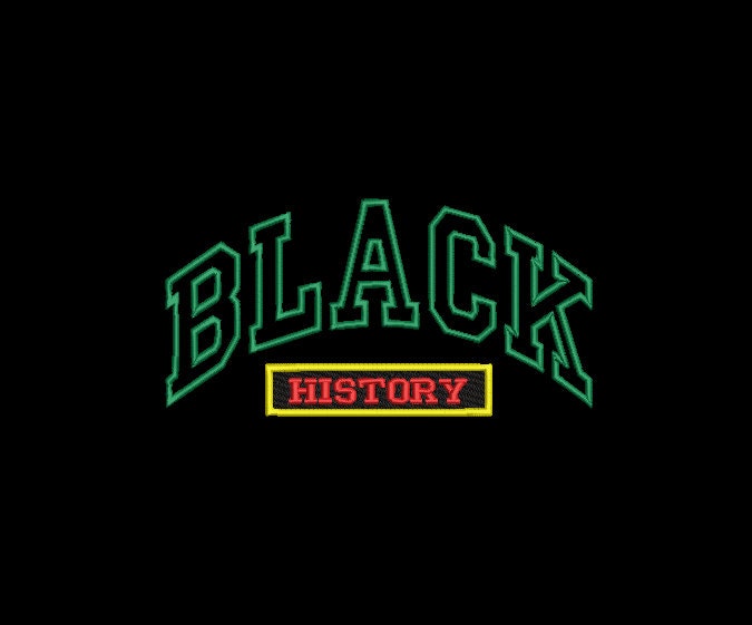 Black History College Applique Machine embroidery design, Black History Month, Juneteenth Digital File, Instant Download 7in and 10in