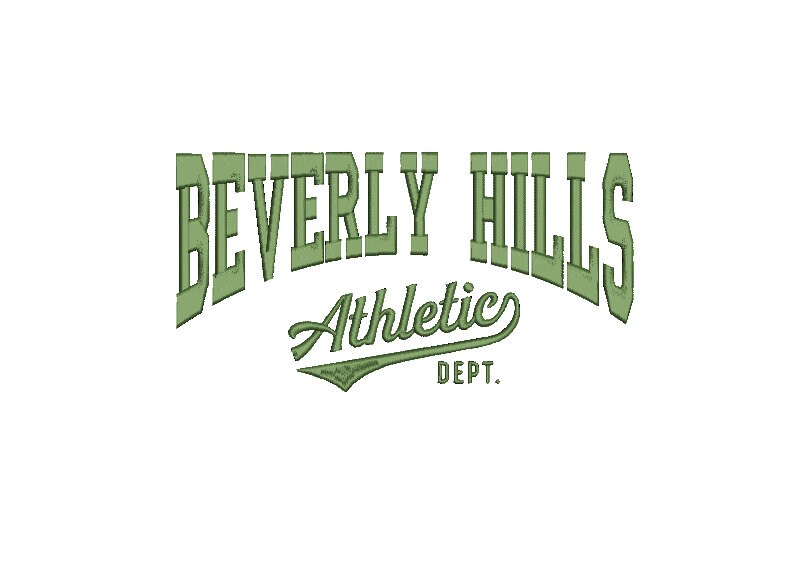 College Font Beverly Hills Embroidery design, Digital File, Instant Download 7in and 10in