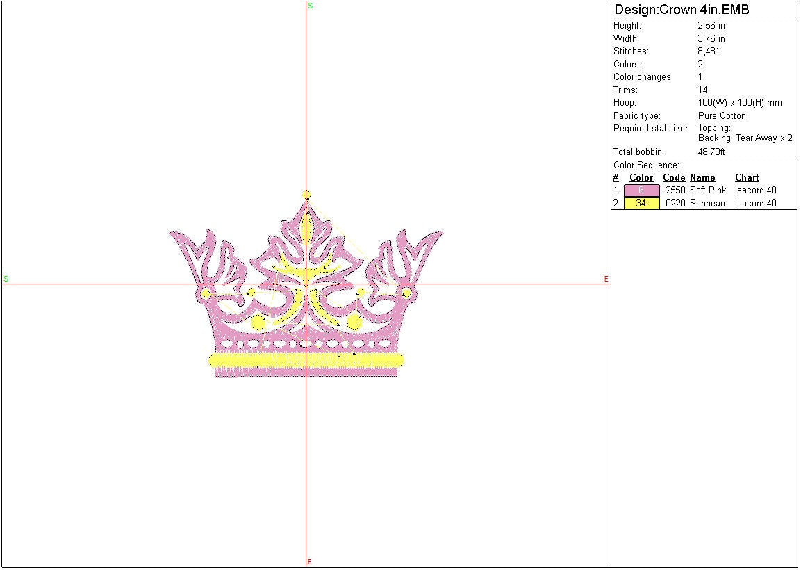Crown machine embroidery file design, Girl Princess, King Boys Digital File, Birthday Instant Download 2 Sizes
