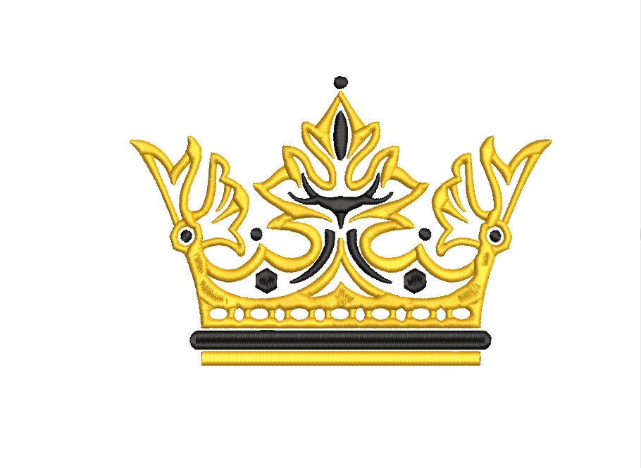Crown machine embroidery file design, Girl Princess, King Boys Digital File, Birthday Instant Download 2 Sizes